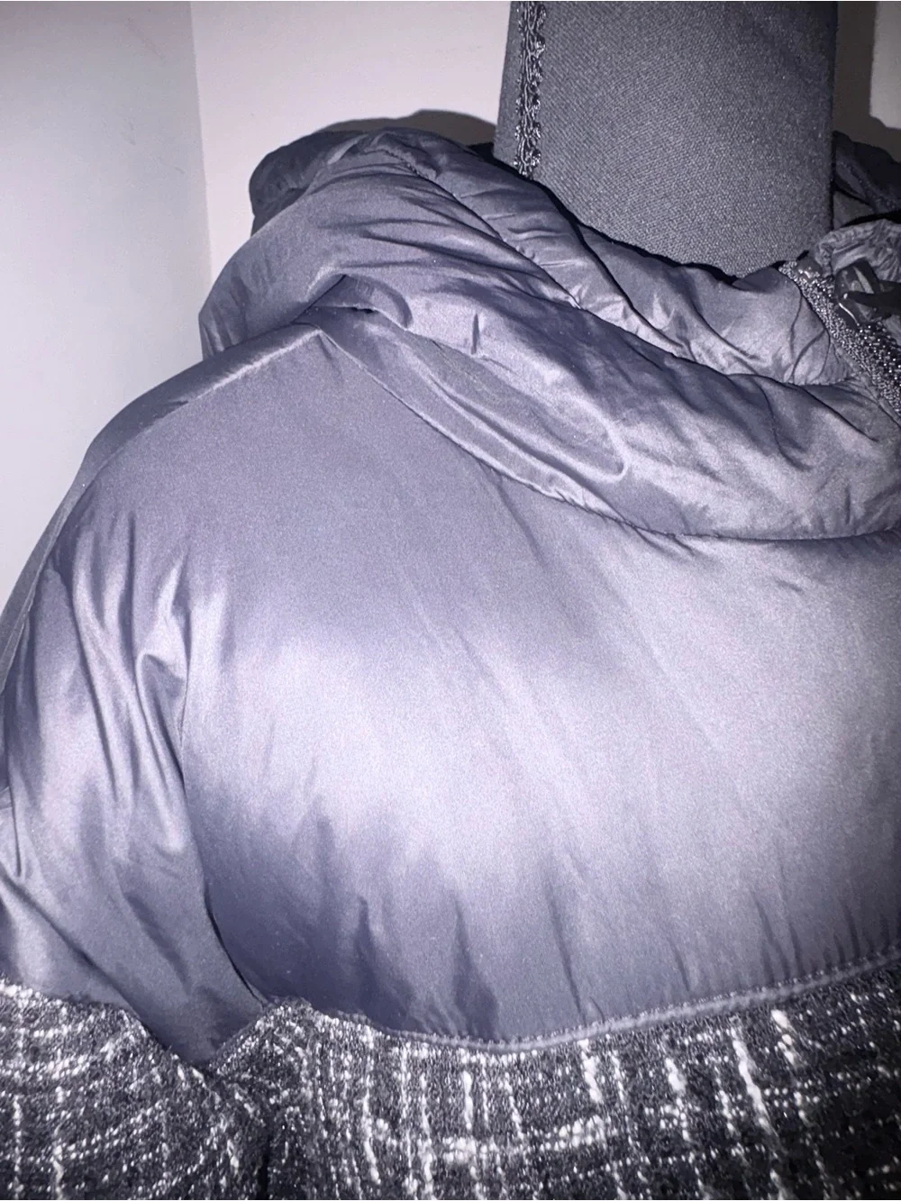 torrid Black & White Tweed Puffer Jacket with Hood